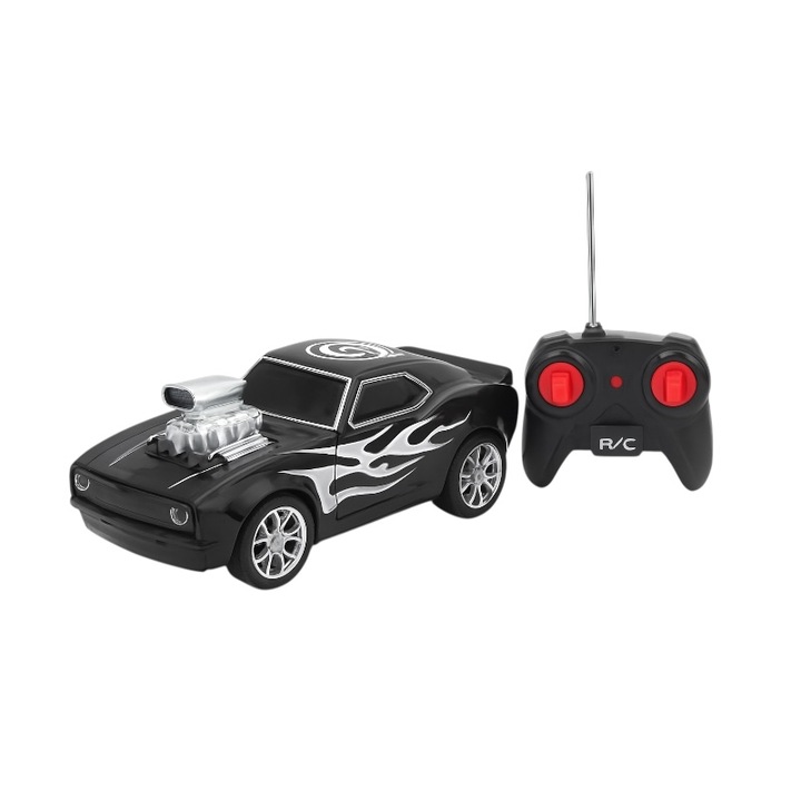 Masina sport cu radiocomanda 1:24, model LUXURY VEHICLE negru, 23x10 cm, jucarie pentru copii