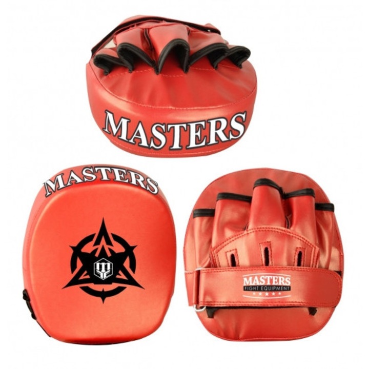 Mănuși Antrenament Box MASTERS Mini, piele naturală, roșii, 18x17cm, mărime universală