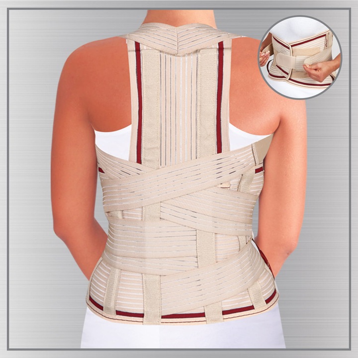 Orteza toraco-lombara-sacrala Case, marime S, atele anatomice, bej