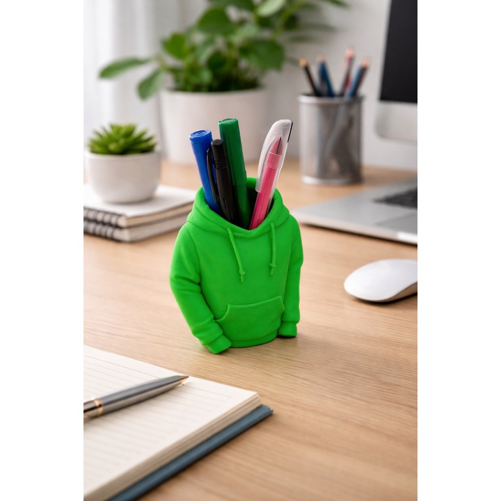 Suport Pixuri In Forma De Hanorac Mini, Organizator Birou Modern Printare 3D, Suport Pixuri Hanorac Pentru Pixuri Creioane Si Markere, Organizator Birou Decorativ Compact Pentru Birou Camera De Studiu Sau Cadou Creativ