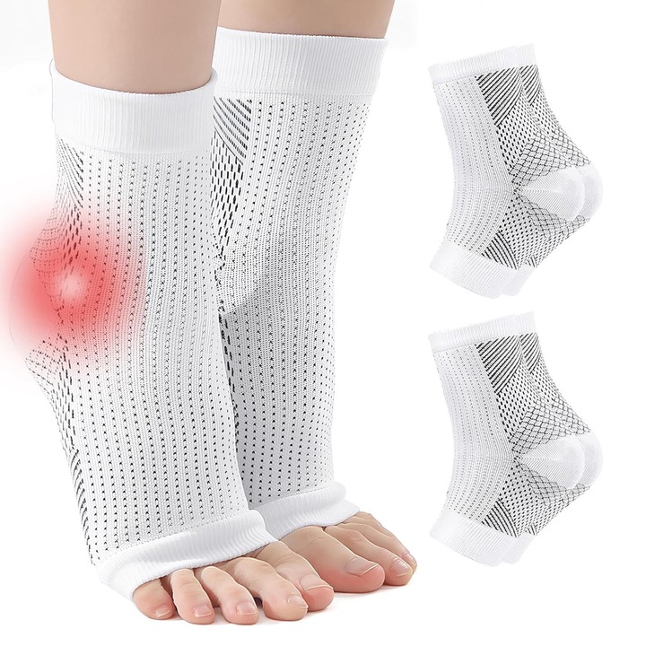 2 pár kompressziós zokni, Asskanaer, fehér, L/XL