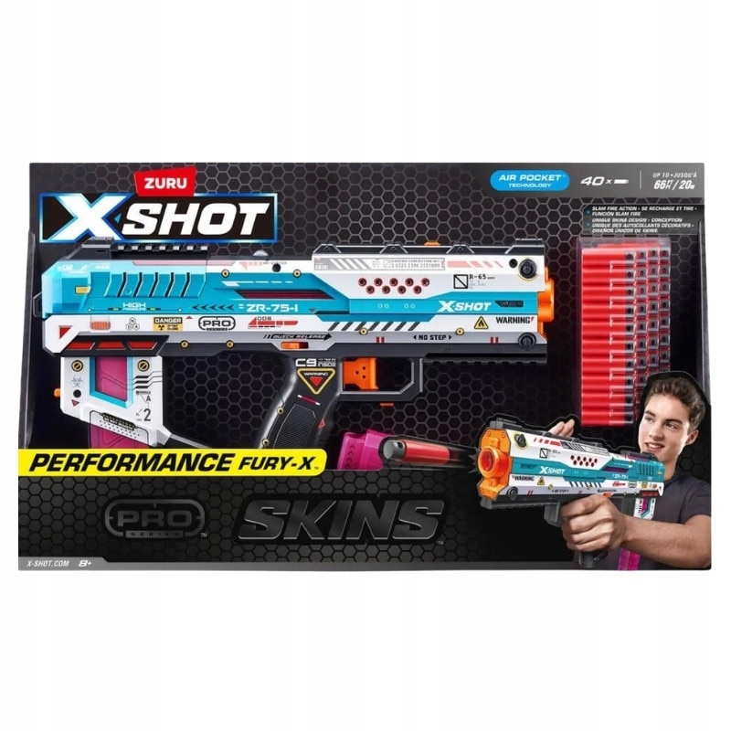 Set Lanzator X Shot Skins Pro Fury X + 40 Proiectile, X Shot