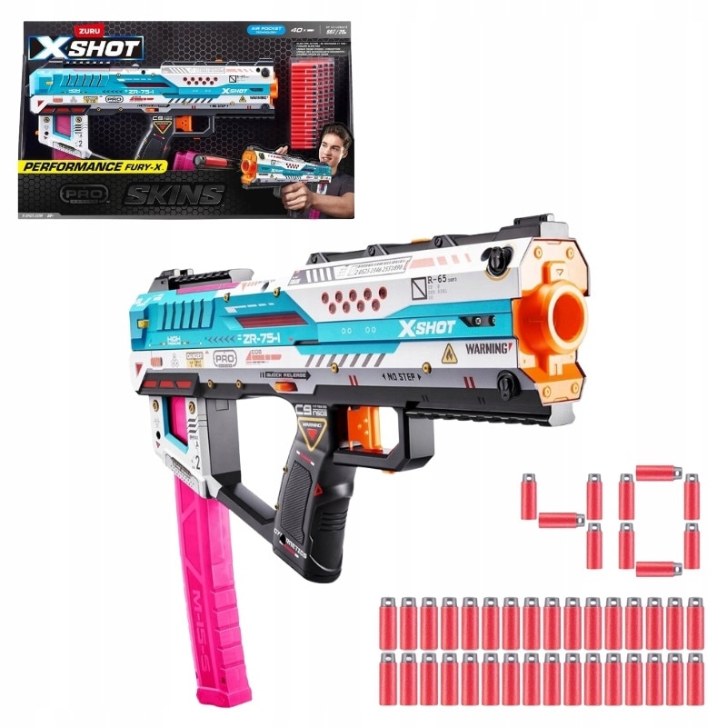 Set Lanzator X Shot Skins Pro Fury X + 40 Proiectile, X Shot