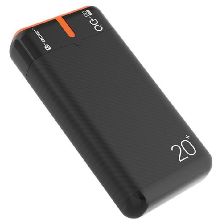 Tracer EnerGen 20000mAh külső akkumulátor, 2 x USB, 1 x USB Type-C Fekete/Narancssárga