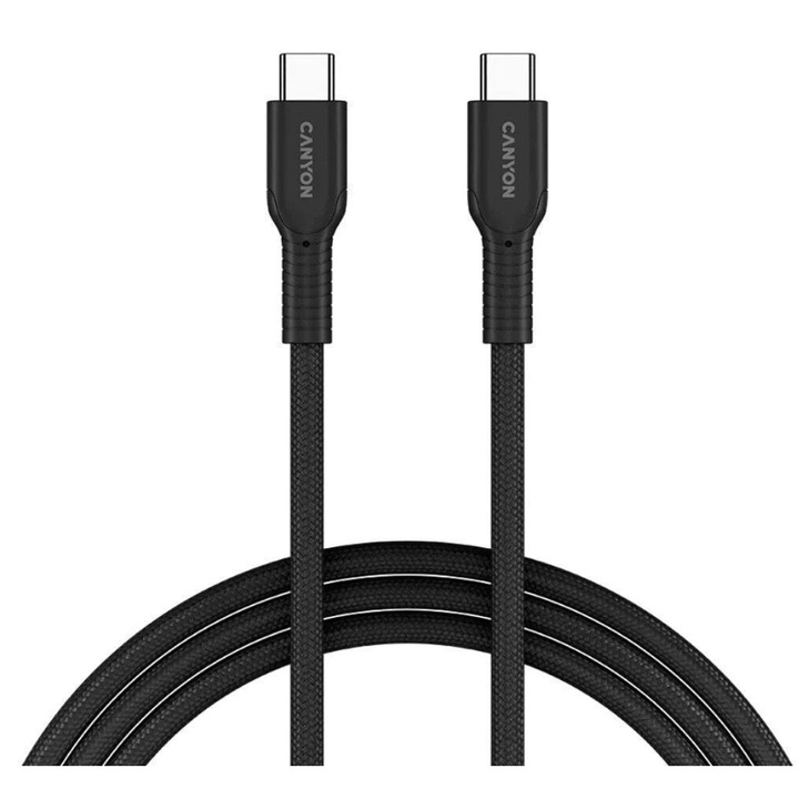 Canyon CND-CCAP60AB10B adatkábel, USB-C - USB-C, 1 m, fekete