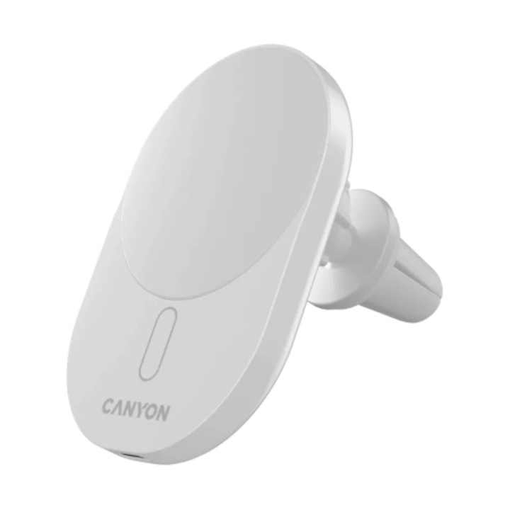 CANYON OnGrip 105 vezeték nélküli autós töltő, 15W, Qi2 fehér