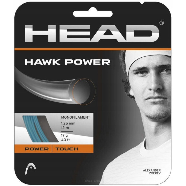 Corzi tenis HEAD Hawk Power 1.30mm, albastru, 12m