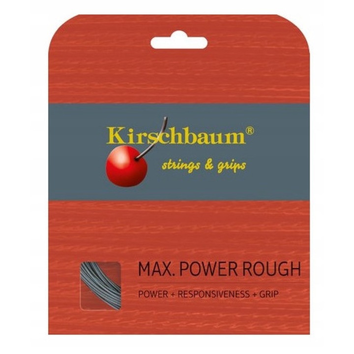 Corzi Tenis Kirschbaum Max Power Rough 1.25mm, argintie, set pentru o rachetă