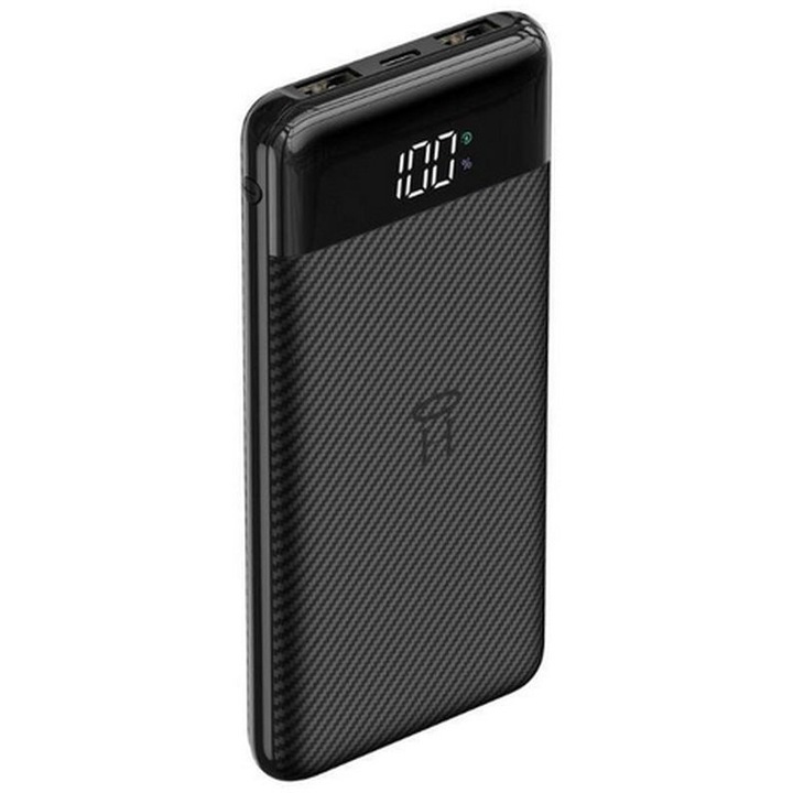 Baterie externa VEGER W1087, 10000 mAh, 2x USB, 1x USB-C Negru