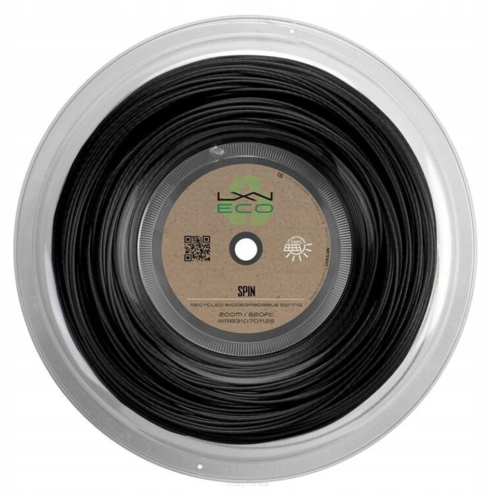 Corzi Tenis Luxilon Eco Spin 1.25mm, Negre, Set 12m, Poliester reciclat