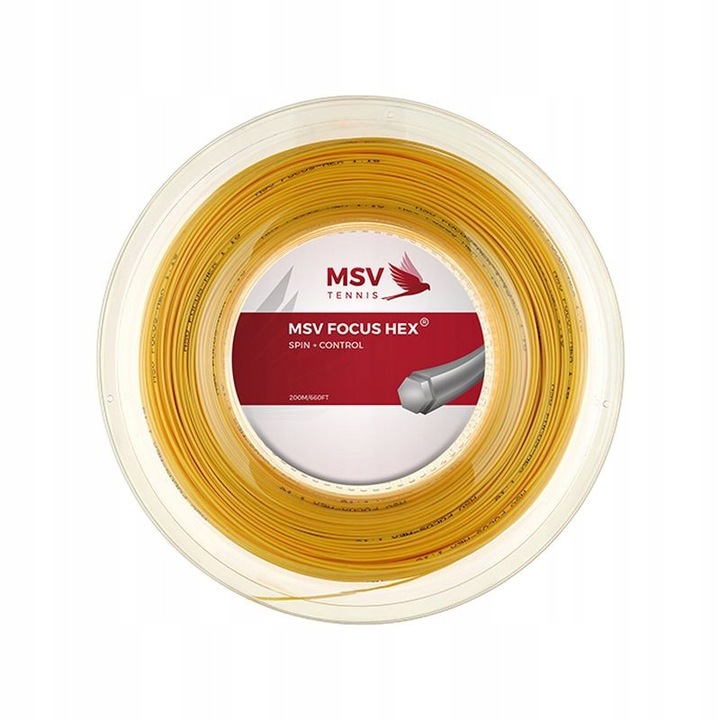 MSV Focus Hex tenisz húr 200m, sárga, 1,23mm