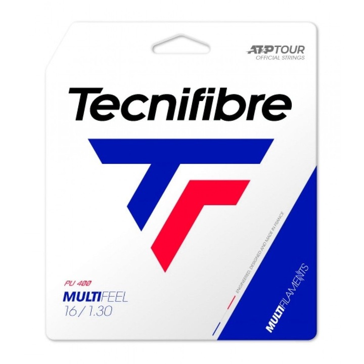 Racordaj tenis Tecnifibre Multifeel, 12 m, 1,25 mm, alb