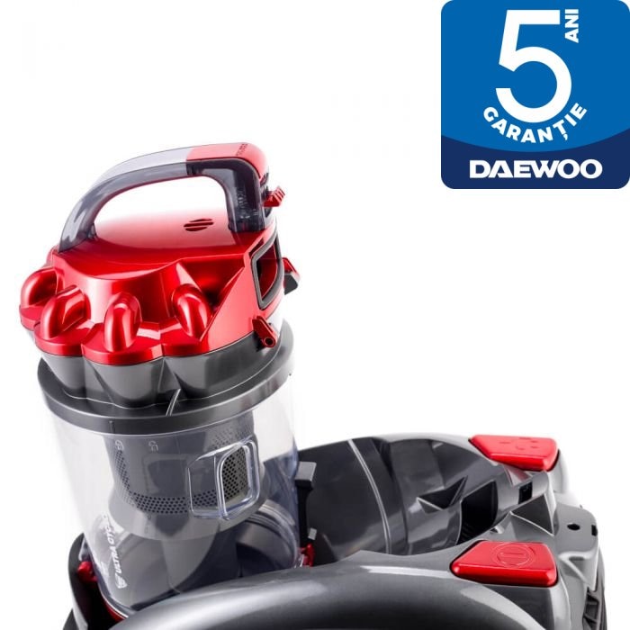 Aspirator fara sac Daewoo RCC-250R-2, 2.5 L, 800 W Rosu