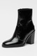 Zadig & Voltaire, Botine din piele cu aspect lacuit Preiser, Negru