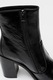 Zadig & Voltaire, Botine din piele cu aspect lacuit Preiser, Negru