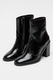 Zadig & Voltaire, Botine din piele cu aspect lacuit Preiser, Negru