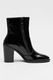 Zadig & Voltaire, Botine din piele cu aspect lacuit Preiser, Negru