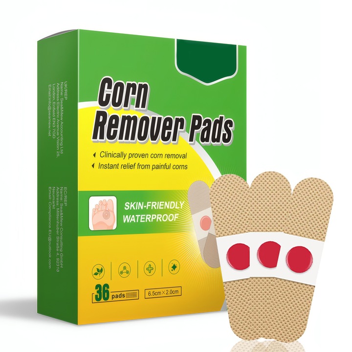 Plasturi adezivi pentru bataturi, 36 Bucati, indepartare rapida, eficienta, pentru picioare si degete, Chucai