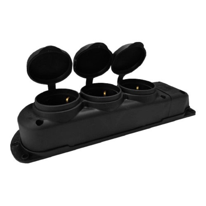 Комплект от 2 броя разклонители KLAUS с 3 гнезда, тройни, гумирани 1/16