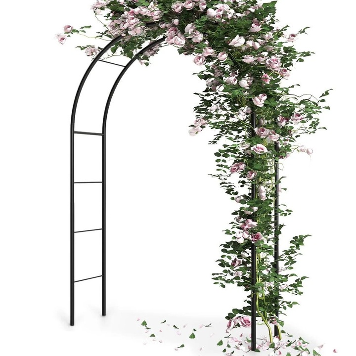 Pergolă de grădină B2X, arc, metal verde închis, decorativ