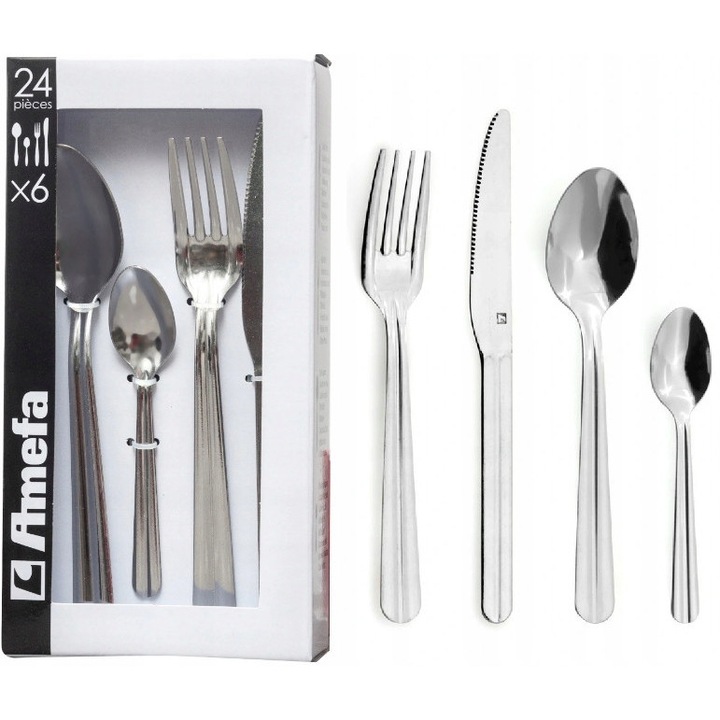 Set tacamuri Amefa Colibri 240 piese pentru 60 persoane, inox 18/0, polerat
