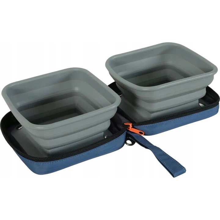 Bol ZOLUX Pliabil 2 in 1 pentru Caini BIVOUAK 2x700 ml Albastru