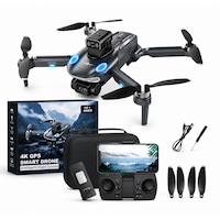Drona 4K HD, Purpley®, Drona Cu Camera Video, GPS Integrat, Motor Brushless Puternic, Evitare Obstacole Zi Si Noapte, Design Pliabil Inteligent, Autonomie Extinsa Pana La 40 Min, 2 Acumulatori Inclusi, Control Stabil, Pentru Incepatori Si Pasionati, Negru