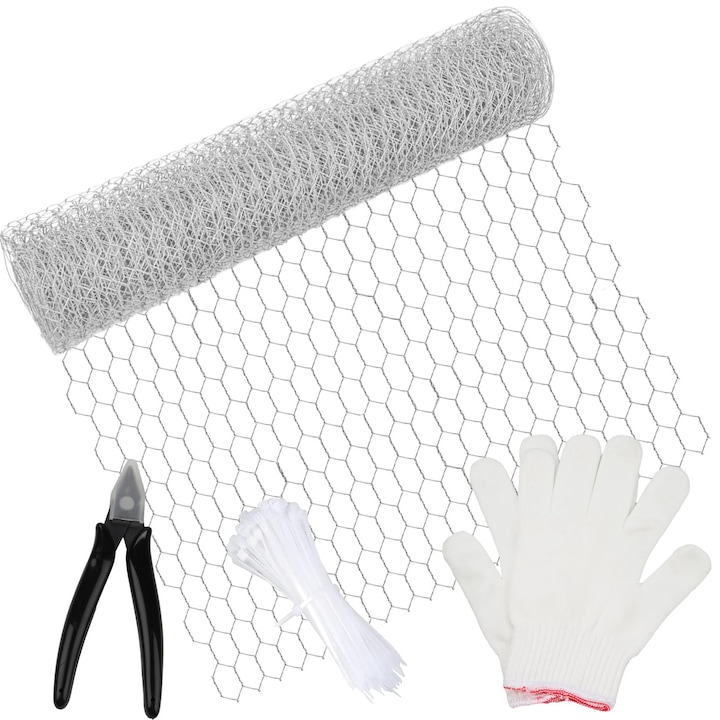 Gard din plasa de sarma hexagonala Clesti cu ochiuri de 13 mm 40 cm x 6 m