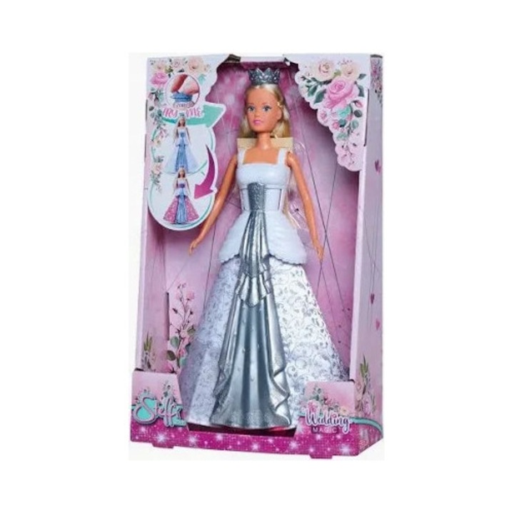 Papusa Steffi Magica Nunta, Rochie Schimbatoare, 29 cm