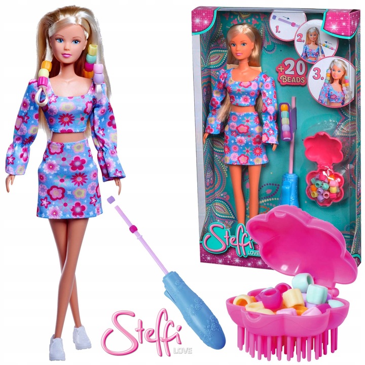 Papusa Steffi Love cu Accesorii pentru Impletit Parul - Simba