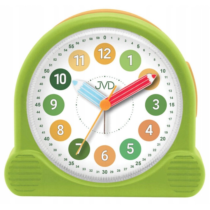 Ceas desteptator JVD SRP160.2 Verde, Mecanism Silentios, Lumini