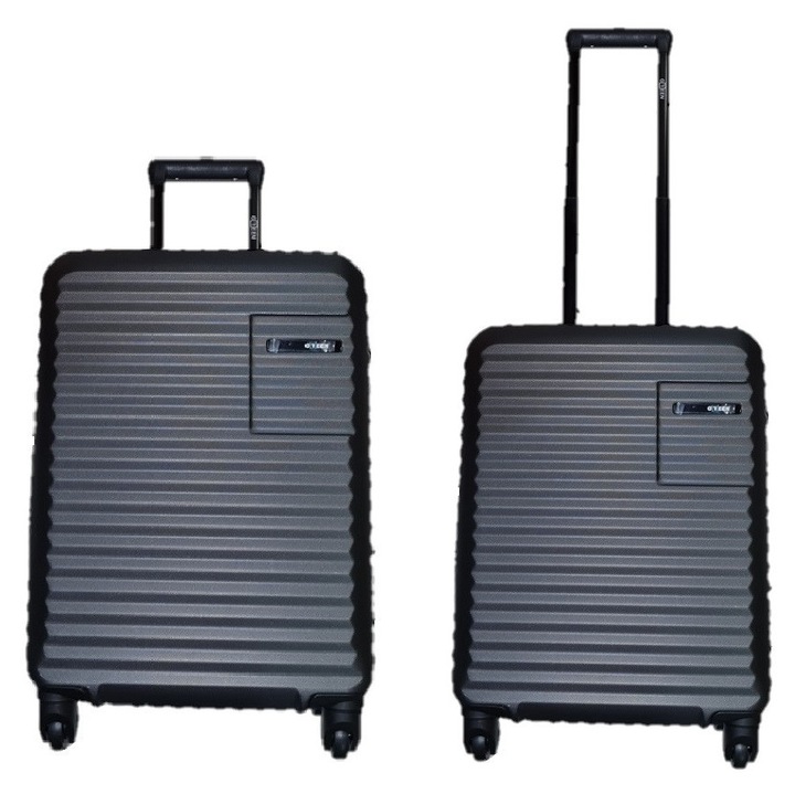 Set 2 trolere, Rain, Rigide, 55/65cm, Gri antracit