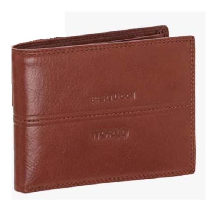 Portofel barbati Bartuggi, Piele, Maro