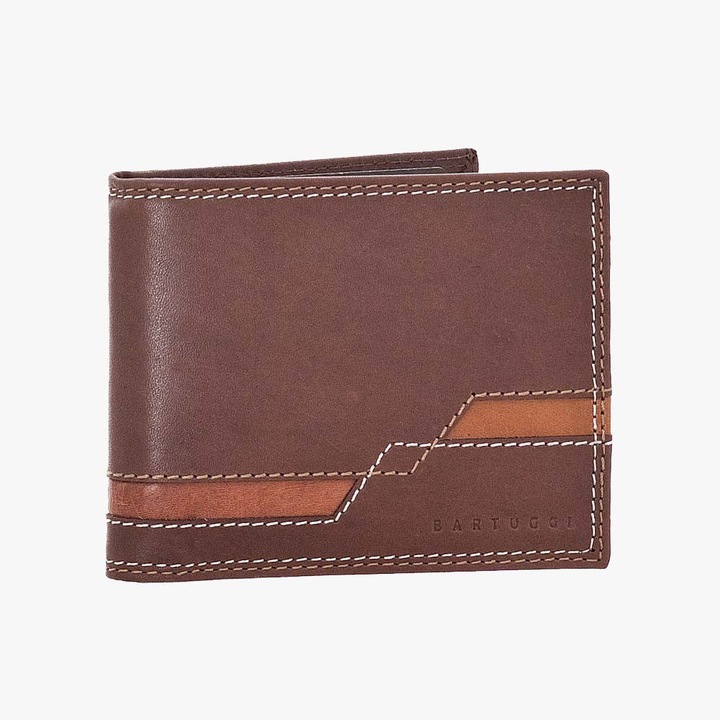 Portofel barbati Bartuggi, Piele, Maro