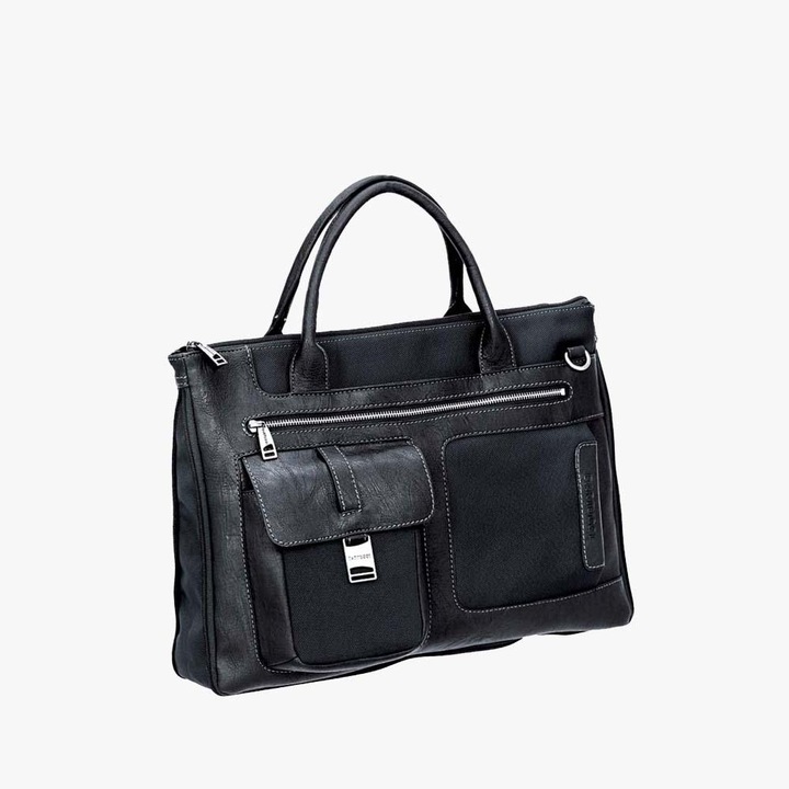 Servieta Bartuggi 118-6260, Piele artificiala, Negru