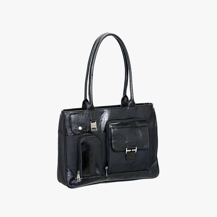 Servieta, Bartuggi 118-6273, piele artificiala, culoare negru