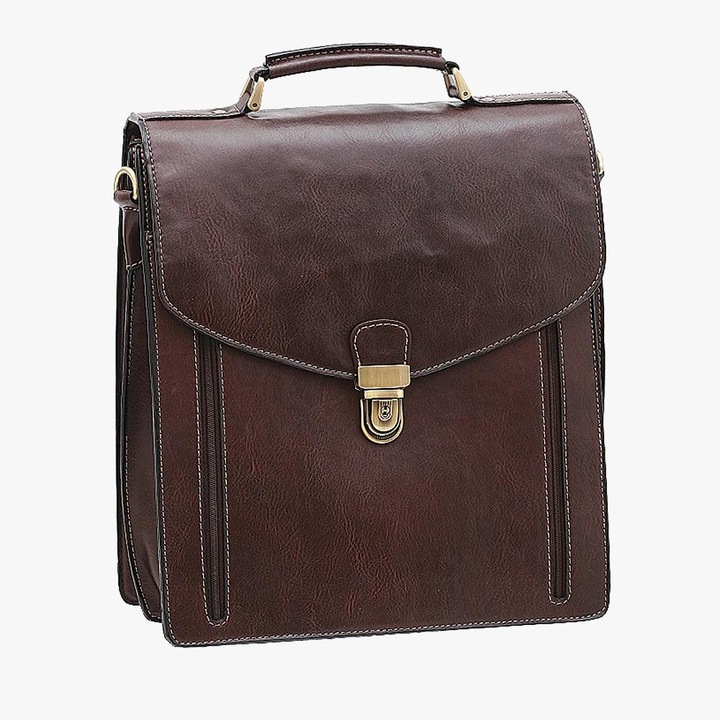 Servieta Bartuggi 118-626, piele ecologica, maro