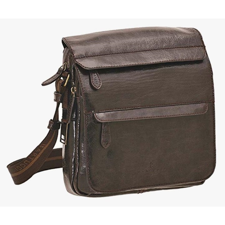 Geanta barbati, Bartuggi, Tsantaki Chiasti, piele eco, culoare maro, dimensiuni 700x6428cm