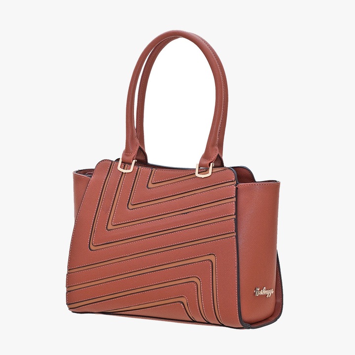 Geanta dama Bartuggi, model 718-112779, PVC, maro