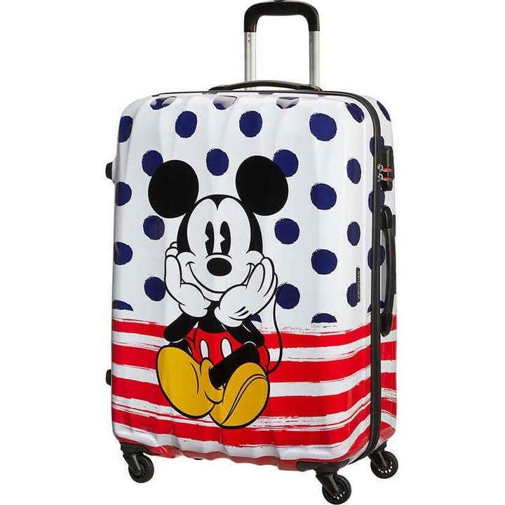 Troler American Tourister Disney Legends Dots Mickey, alb