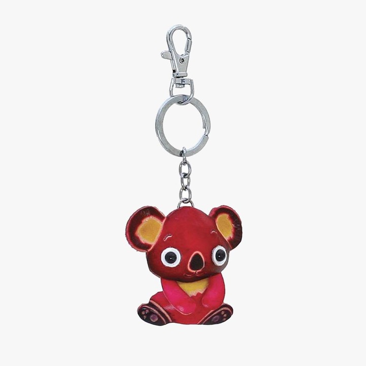 Breloc Bartuggi, piele, rosu