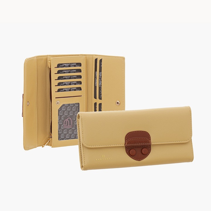 Portofel dama Bartuggi 718-515313, dermatine, galben