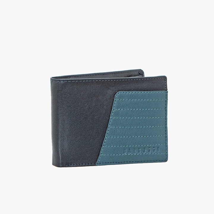 Portofel barbati Bartuggi Andriko, din piele ecologica, marime medie, culoare bleumarin