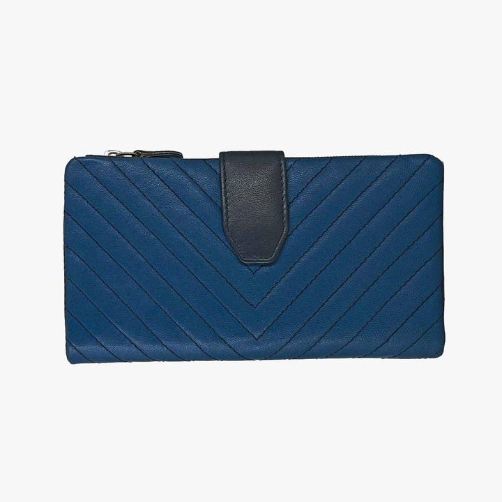 Portofel dama Bartuggi, model 520-5549, din piele, albastru