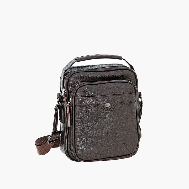 Geanta barbati, Bartuggi, model 718-1802-1, piele, maro