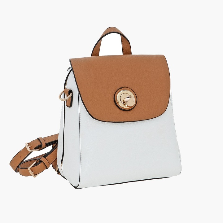 Rucsac Bartuggi 718-8026, pentru umar, alb/maro