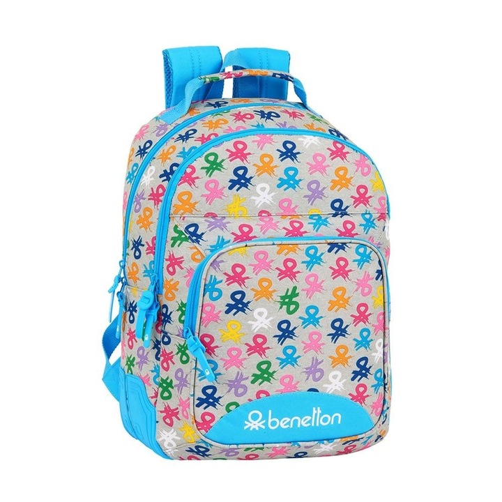 Rucsac scolar, Benetton, multicolor, 30x45 cm