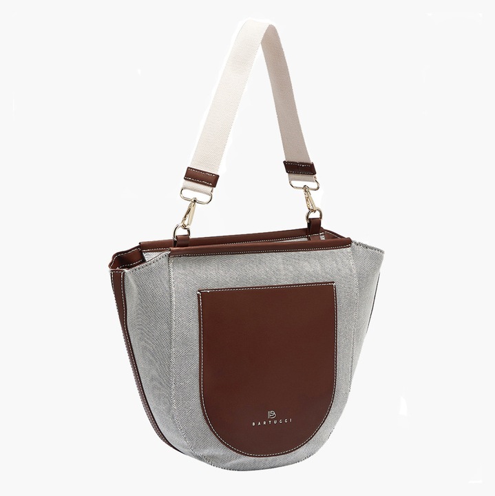 Geanta dama Bartuggi 718-25559, piele eco, gri