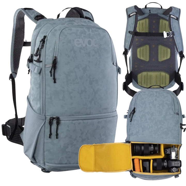 Rucsac Ciclism Evoc Stage Capture 22L Steel - Fotografie si Aventura