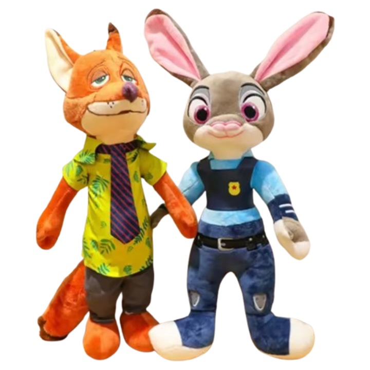 2 db plüssjáték készlet zoo tophia 2 VICTINY ® Nick Wilde nyúl Judy Hopps, 50 cm